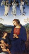 Pietro Perugino The Virgin and Child with an Angel oil on canvas